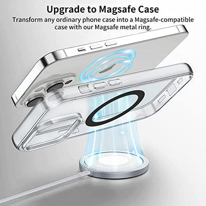 Universal Metal Rings Compatible with Magsafe Sticker,Magnetic Ring for Phone Cases & Wireless Charging, 6 Pack (2 Black,2 White & 2 Silver) - color: Black, Silver, White, size: 0.4mm-O