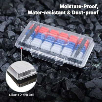 Dual Protect Waterproof MicroSD Card Case w 54 Small Plastic TF Card Cases - color: Transparent for 54 Micro SD（With Box）
