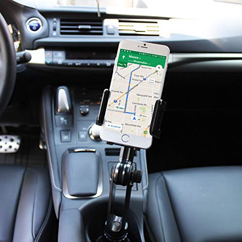Cellet Car Cup Holder Phone Mount, Phone Holder Mount Cradle Universal Adjustable Compatible for All Smartphones Apple iPhone, Samsung Galaxy Note, LG, Moto Google Pixel (Long Neck) - style: Long Neck 13in