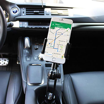 Cellet Car Cup Holder Phone Mount, Phone Holder Mount Cradle Universal Adjustable Compatible for All Smartphones Apple iPhone, Samsung Galaxy Note, LG, Moto Google Pixel (Long Neck) - style: Long Neck 13in