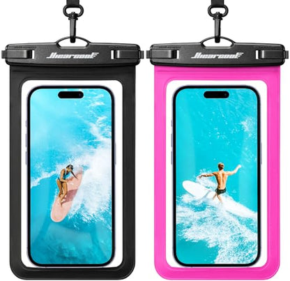 Hiearcool Waterproof Phone Pouch, Waterproof Phone Case, Black&Bright Red | Durable multilayer IPX8 protection; touchscreen access and fit up to 8.9 inches; cruise essentials 2026 for beach and pool - color: Black & Bright Red
