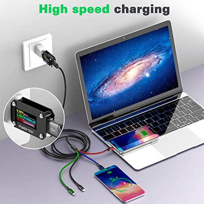 Multi Charging Cable 4A,5ft/2Pack 4in1 USB Charger Cable