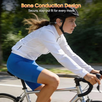 Bone Conduction Headphones Bluetooth 6.0 Earbuds, Open Ear Headphones with Dual Driver Sound, LED Display, IP67 for Sport / running, Dual Device Connection & Low-Latency Game Mode,12 Hours Playtime