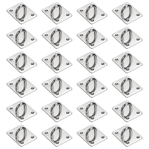 PATIKIL Metal Phone Charm Hook 1.1", 24Pcs Adhesive Square Shaped Phone Finger Grip Hook Smartphones Keychain Ring Charm Loop for DIY Tablet Case Accessories, Silver - color: Silver