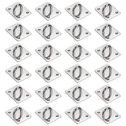 PATIKIL Metal Phone Charm Hook 1.1", 24Pcs Adhesive Square Shaped Phone Finger Grip Hook Smartphones Keychain Ring Charm Loop for DIY Tablet Case Accessories, Silver - color: Silver