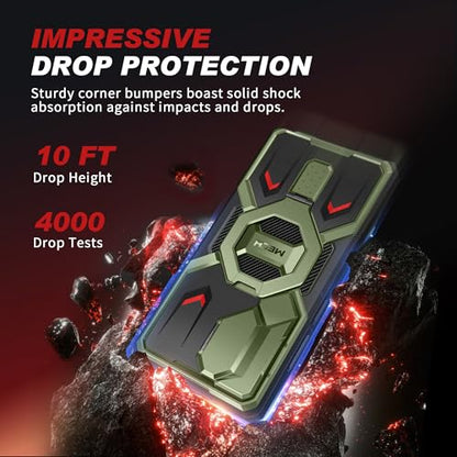 TONGATE Magnetic Stand for Samsung Galaxy S26 Ultra Case, Compatible with Magsafe, [Camera Cover & 2 Front Frames][Military Drop Protection] S26 Ultra Case Built-in Screen Protector & Belt Clip, Olive - color: Olive Green