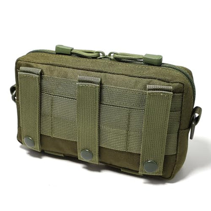 Tactical Molle Admin Pouch Compact Utility EDC Tool Bag Phone Pouches Fanny Waist Pack Bag Belt Pouch Small First Aid Kit - color: Green New