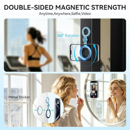 Magnetic Phone Ring Grip for MagSafe Compatible with iPhone 17/16/15 (Blue) - color: Blue