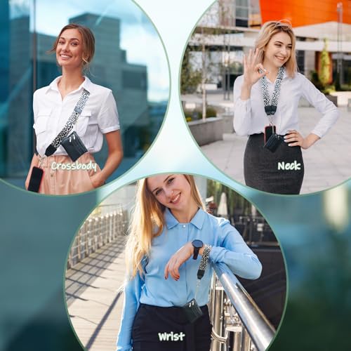 Clip and Go Phone Strap with Wallet Crossbody, Phone Chain Cross Body with Detachable Zippered Pouch, Phone Lanyard with Purse, Adjustable Mobile Strap(Leopard) - color: Leopard