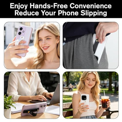 Jeffdad 6 Pcs Phone Grips Strap Holder for Hand Grip Finger Kickstand