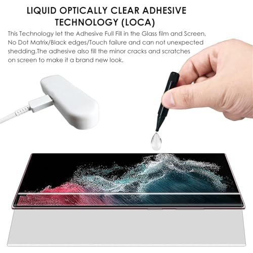 [3 Pack] Galaxy S22 Ultra Screen Protector, [Fingerprint-ID Compatible][Scratches Repair] UV Tempered Glass shield for Samsung S22 Ultra 5G - color: for Galaxy S22 Ultra (HD Glass)