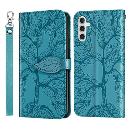 Wallet Case for Samsung Galaxy A13 5G 2021 with Card Holder/Slot,Leather Flip Folio Stand Shell Magnetic Closure Wrist Strap Kickstand Phone Case(Galaxy A13 5G 6.5 inch) Turquoise - color: Turquoise, size: Samsung Galaxy A13 5G