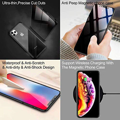 Magnetic Titanium for iPhone 14 Plus Privacy Screen Case Full Body Cover - color: Black Titanium, size: iPhone 14 Plus