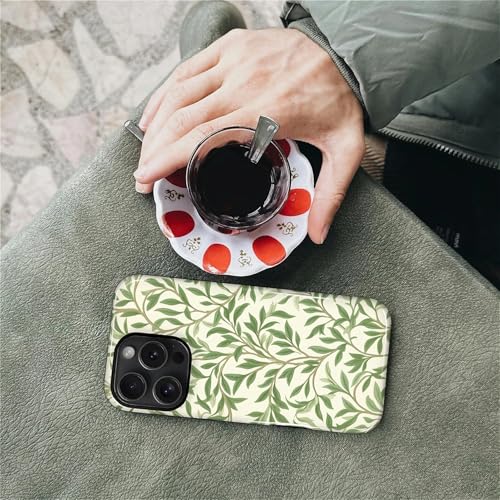 Case for iPhone 16 Pro Max, Shockproof Hybrid Protective Phone Case, Dual-Layer Drop Protection Anti-Scratch, Green Leaves - color: Green Leaves, size: iPhone 16 Pro Max
