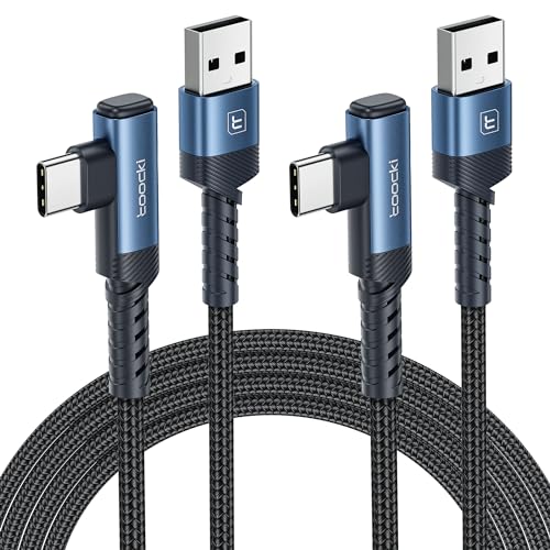 toocki USB C Cable Right Angle, 2-Pack 10ft USB A to USB C Charger Cable - color: Blue, size: 10FT+10FT