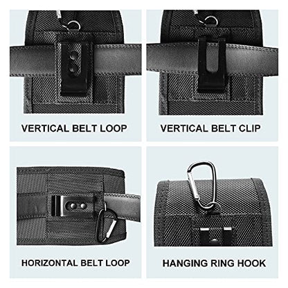 Vertical Nylon Cell Phone Holster Case with Belt Clip & Hook - XXL - size: XXL