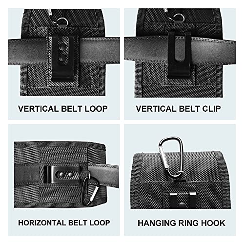 Vertical Nylon Cell Phone Holster Case with Belt Clip & Hook - XXXL - size: XXXL