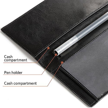 CoBak Checkbook Cover for Women & Men - PU Leather Case with RFID Blocking | Classic Design Check Book Holder for Personal and Business - color: Black