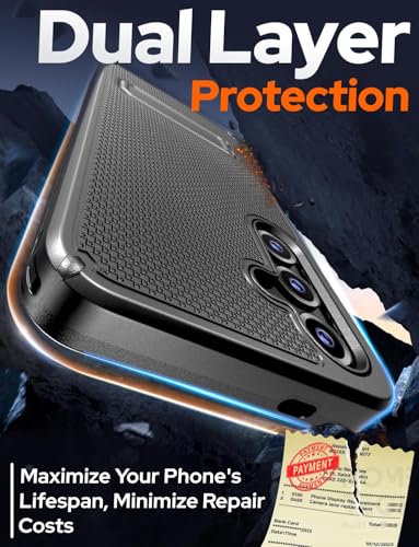 Designed for Samsung Galaxy S25 Plus Case with Belt Clip Holster | Rugged Cover with Strong Magnet & Kickstand Heavy Duty Combo - Black - color: Black