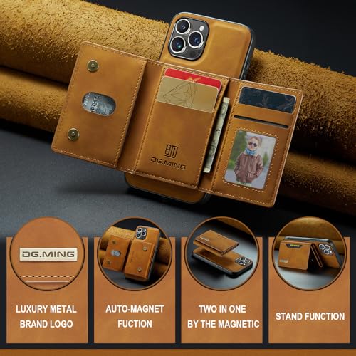 Leather Wallet Phone Cases Compatible with iPhone 15 Pro Max Case with Card Holder Men 6.7'' 2 in 1 Detachable Back Cover (Brown, IP 15 Pro Max) - color: Brown, size: IP 15 Pro Max