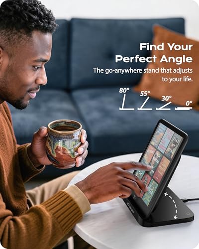 Stouchi Foldable Wireless Charging Dock Compatible with Kindle Paperwhite Signature Editions (2022 & 2024) and Colorsoft Signature Edition, Samsung Ebook，USB-C Charger Stand, Ready-to-Gift