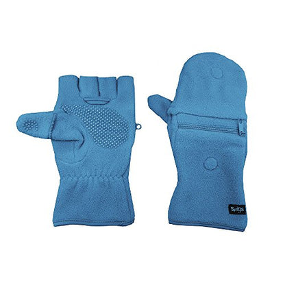 Sprigs Multi Mitt Fingerless Gloves With Adjustable Top & Cell Phone Pocket - color: Teal