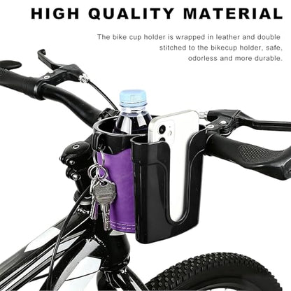 Bike Cup Holder, Bicycle Handlebar Water Bottle Holders with Cell Phone Keys Holder, Universal Drink Bottle Cage for Bike Motorcycle Scooter Stroller Walker Wheelchair (Black & Purple) - color: Black & Purple