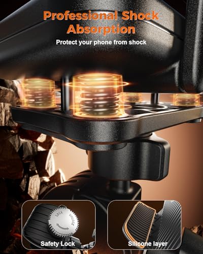 SUPERONE Motorcycle Bike Phone Mount with Upgrade Vibration Dampener - color: Polished Black