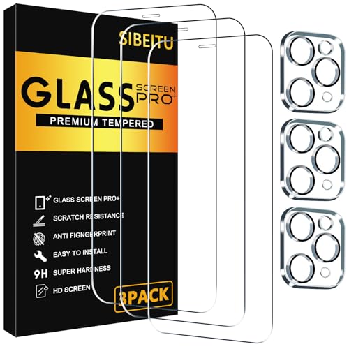 SIBEITU Screen Protector for iPhone 11 Pro Max 6.5 Inch Tempered Glass | 3 Pack Screen + 3 Pack Camera Lens Protector, HD Clear 9H Hardness, Scratch Resistant, Sensor Protection, Case Friendly - size: iPhone 11 Max 6.5"