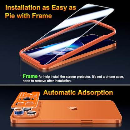 QsmQam Tempered Glass Screen Protector for iPhone 17 Pro Max, 9H+ Hardness - size: iPhone 17 Pro Max