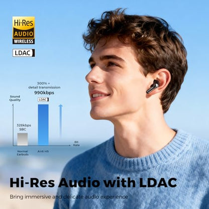 SoundPEATS Air6 HS LDAC Hi-Res Wireless Earbuds, Bluetooth 6.0, 13mm Driver - color: Black