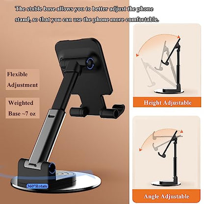 Meetuo Rotatable Cell Phone Stand for Desk, Phone Holder