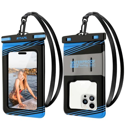 Floating Waterproof Phone Pouch 2 Pack - IPX8 Waterproof Phone Case with Lanyard, Universal Protector for iPhone 17/16/15/14/13 Pro Max Plus & Galaxy S25/S24, Blue - color: Blue