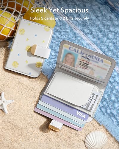 ESR Aura Clutch for MagSafe Wallet for Women, 5 Card Holder, RFID Blocking - color: Cream White