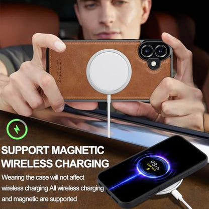 L3 2 in 1 Detachable Leather Wallet and Phone Cases Compatible with iPhone 17 Case with Card Holder RFID Blocking, Compatible with Magsafe Charging 6.3 Kickstand (Brown, IP 17) - color: Brown, size: 6.3 inches