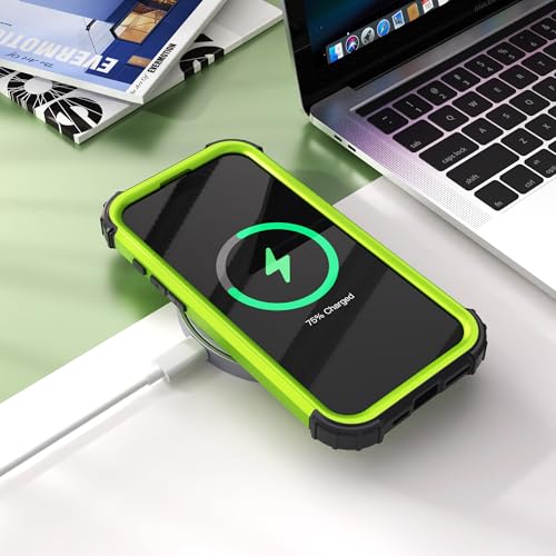 IDweel for iPhone 17 Case with Screen Protector for Women, 3 in 1 Shockproof Slim Fit Hybrid Heavy Duty Hard PC Cover Soft Silicone Bumper Full Body Anti-Fingerprint Case, Green/Black - color: Green/Black