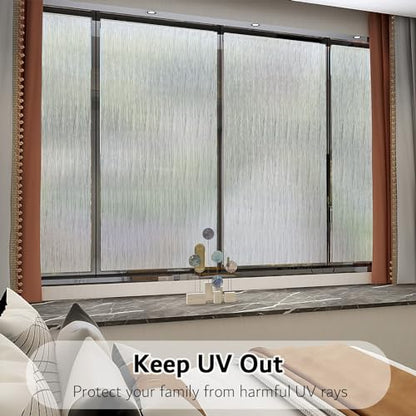 VELIMAX Frosted Window Privacy Film Non Adhesive Window Cling Removable Glass Covering Clear Water Opaque Window Film for Home Anti UV 17.7x78.7 inches - color: Translucent, size: 17.7"x78.7" (45x200cm)