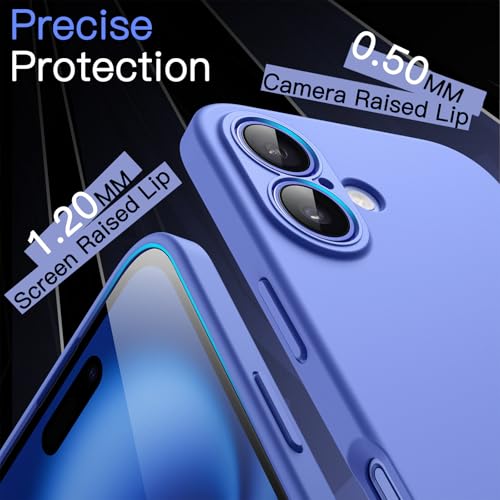 JETech Slim Case for iPhone 16, Ultramarine | Camera Lens Protection, Soft TPU Design, Matte Finish, Shockproof Protection - color: Ultramarine, size: iPhone 16
