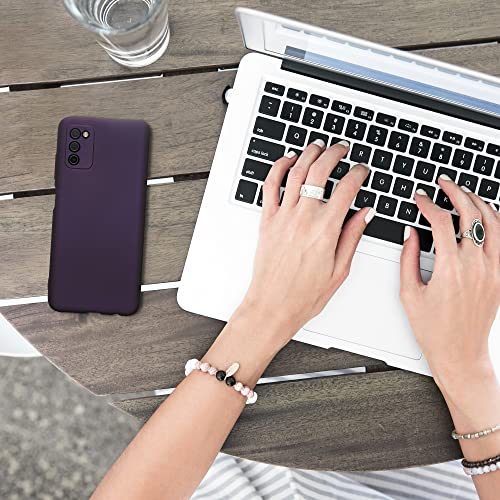 kwmobile Case Compatible with Samsung Galaxy A03s Case - Soft Slim Metallic TPU Silicone Cover - Metallic Berry - color: metallic berry