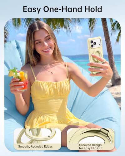 SYNCWIRE Magnetic Phone Ring Holder, for MagSafe Phone Grip Stand Kickstand - color: Milk Banana