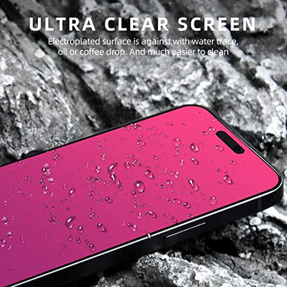 EGKimBa Privacy Screen Protector compatible with iPhone 15, 6.1 inch Gradient Colorful Electroplated Anti-Spy Anti-Blue Light 1st Generation Tempered Glass - size: iPhone 15