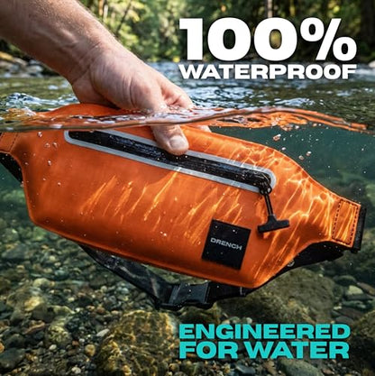 DRENCH vacation ready phone pouch – Orange + White Waterproof Fanny Pack Bundle, 2 Submersible Phone Pouches + Floating Cases