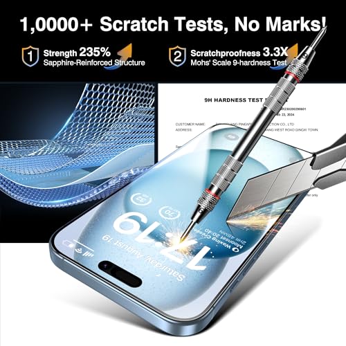EZ-GLAZ-4+2 Pack for iPhone 15 Screen Protector (6.1") HD Clear - size: iPhone 15