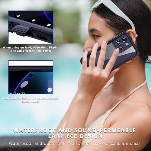 Waterproof Case for Motorola Moto G 5G 2025,IP68 Waterproof Certified Shockproof Dustproof Snowproof Cover Full Body Heavy Duty Protection Fully Sealed Underwater Cover for Moto-G-5G-2025 (Black)
