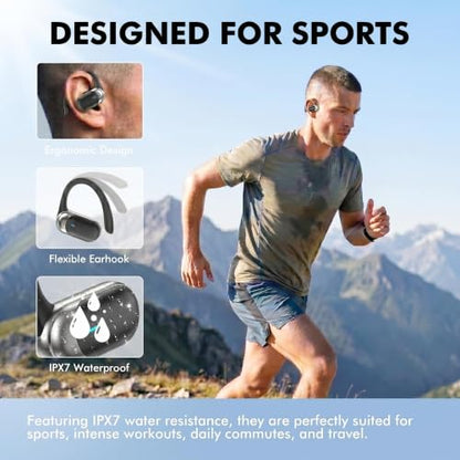 Open Ear Buds Bluetooth Headphones Stereo Sound Clear Calls Air-Conduction
