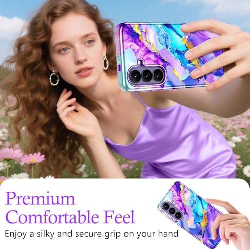 Btscase for Samsung Galaxy S26 Case, [Military Grade Drop Tested] Marble Pattern Design Slim Rugged Shockproof Women Girls Men Protective Anti-Scratch Cover, Magnetic-Amethyst - color: Magnetic-Amethyst, size: Samsung Galaxy S26