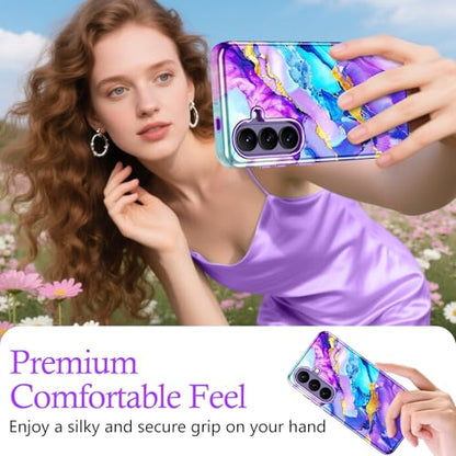 Btscase for Samsung Galaxy S26 Case, [Military Grade Drop Tested] Marble Pattern Design Slim Rugged Shockproof Women Girls Men Protective Anti-Scratch Cover, Magnetic-Amethyst - color: Magnetic-Amethyst, size: Samsung Galaxy S26
