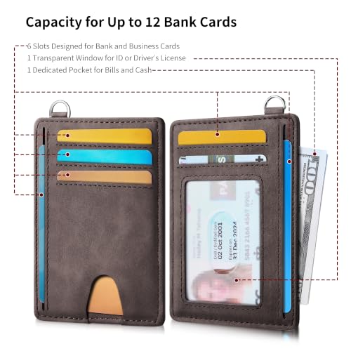 Mayski Slim Wallet, Credit Card Holder for Women, Minimalist Front Pocket RFID Blocking Card Cases, Small Wallet Women Men(MF Coffee) - color: MF Coffee