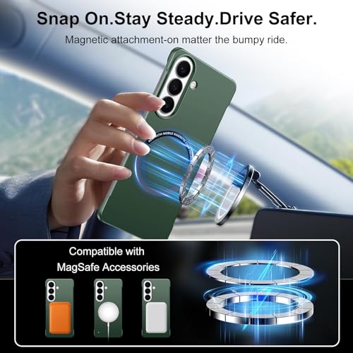 Frameless Slim Case for Samsung Galaxy S26 Plus, Silky Touch, Hard PC Matte Back, Exposed Sides Compatible with Mag-Safe, Anti-Scratch Shockproof Protective Cover for Samsung S26 Plus 5G (Green) - color: Green