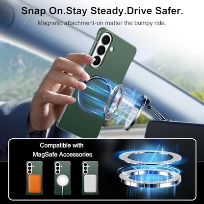 Frameless Slim Case for Samsung Galaxy S26, Silky Touch, Hard PC Matte Back, Exposed Sides Compatible with Mag-Safe, Anti-Scratch Shockproof Protective Cover for Samsung S26 5G (Green) - color: Green